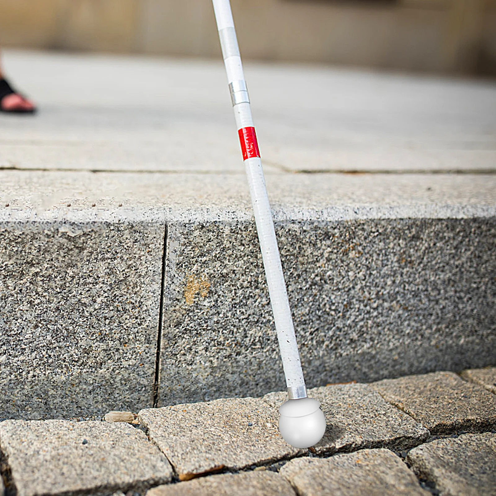 

Белый катящийся шариковый наконечник для аксессуаров для глухой трости, замена крючка, повышенная безопасность и стабильность, рулонный рулонный наконечник