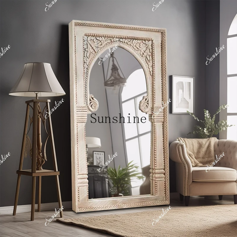 

French retro full-body mirror household bedroom wall-mounted light luxury high-end mirror FT