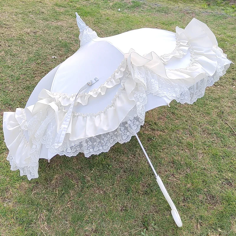 024 New court umbrella birdcage arched parasol lace lo umbrella Lolita, umbrella girl heart