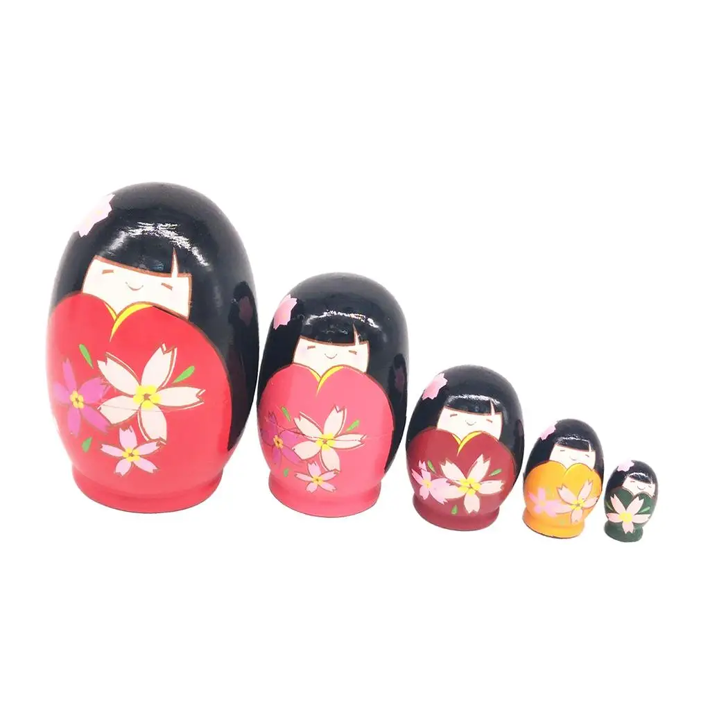 5 peças multicoloridas japonesas meninas russas bonecas matryoshka brinquedos