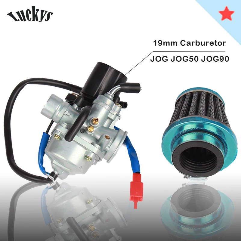 19mm Carburetor With Air Filter For 2 Stroke 50cc 90cc Scooter Moped JOG JOG50 JOG90 1E40QMB 1PE40QMB 1E50QMG E-TON POLARIS