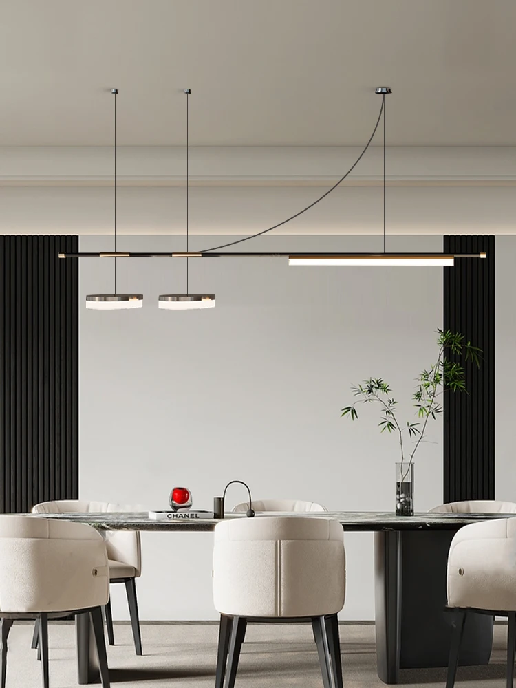 Minimalist Restaurant Chandelier, Modern Minimalist Bar Table Spotlight, Designer Creative One-Word Strip Lamps