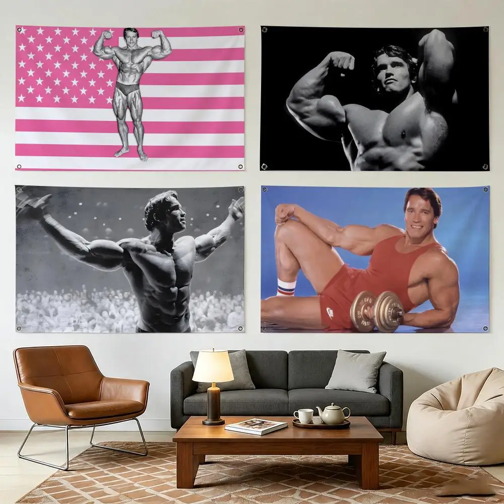 Arnold S-Schwarzenegger Singer Flags Wall Hanging Outdoor Garage Room Decorative Fashion Gift Background