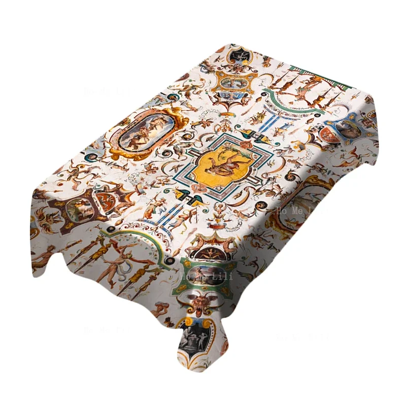 إيري على سقف المعرض في متحف فلورنس بلاتوس أوفيزي والتصميم البحري في المملكة المتحدة مفرش المائدة المطبوع رواية سايلي من تأليف هو مي ليلي