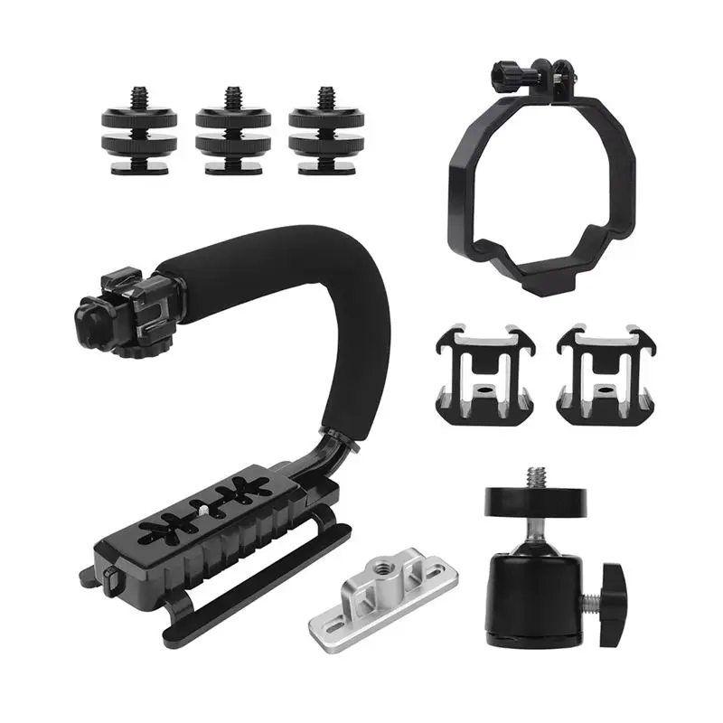 Y44A Handheld Shooting Bracket for DJI AIR 3/3S, U-Shaped Stand, Camera Drone Bracket, Metal, 1/4 Screw, Black