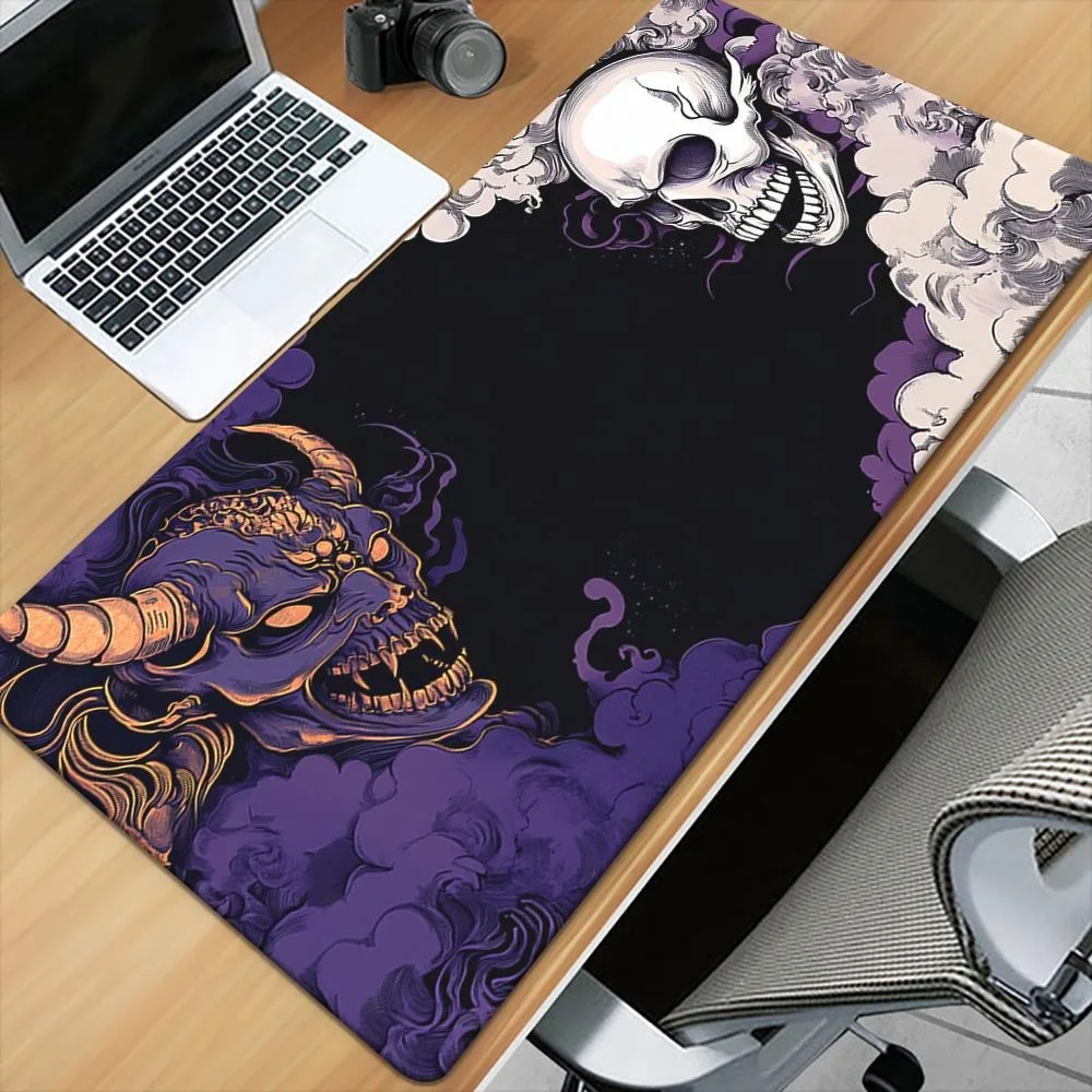 Demon and Samurai Skull Mouse Pad Japanese highdefinition printed rubber material with antislip properties escritorio accesorios