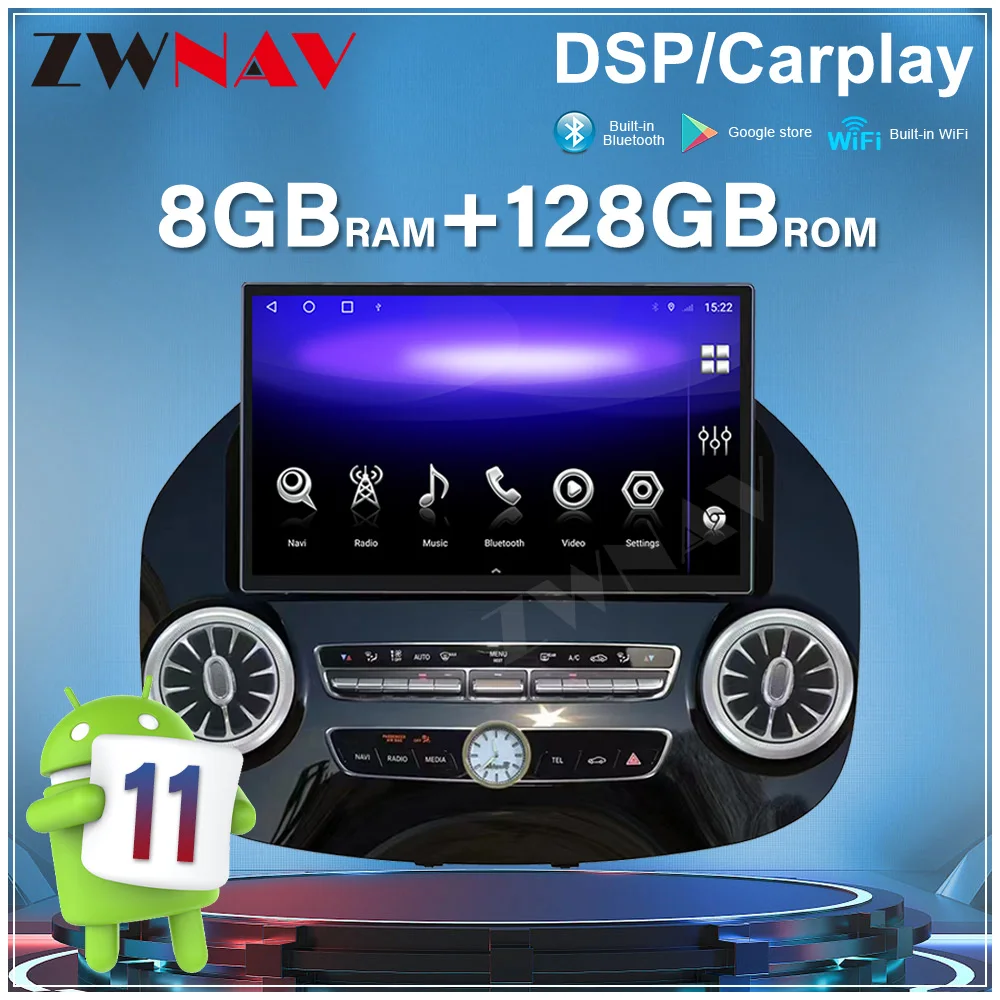 13.3 Inch Android 11 Car Radio For Mercedes-Benz Vito 2015-2020 Multimedia Player GPS Navigation DSP Stereo Carplay Head Unit