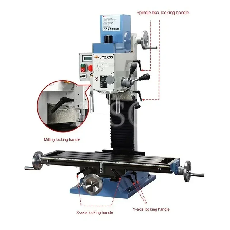 Mute Drilling and Milling Machine Brushless Milling Machine Three-axis Digital Display Drill Press Add Automatic Knife JYZX35