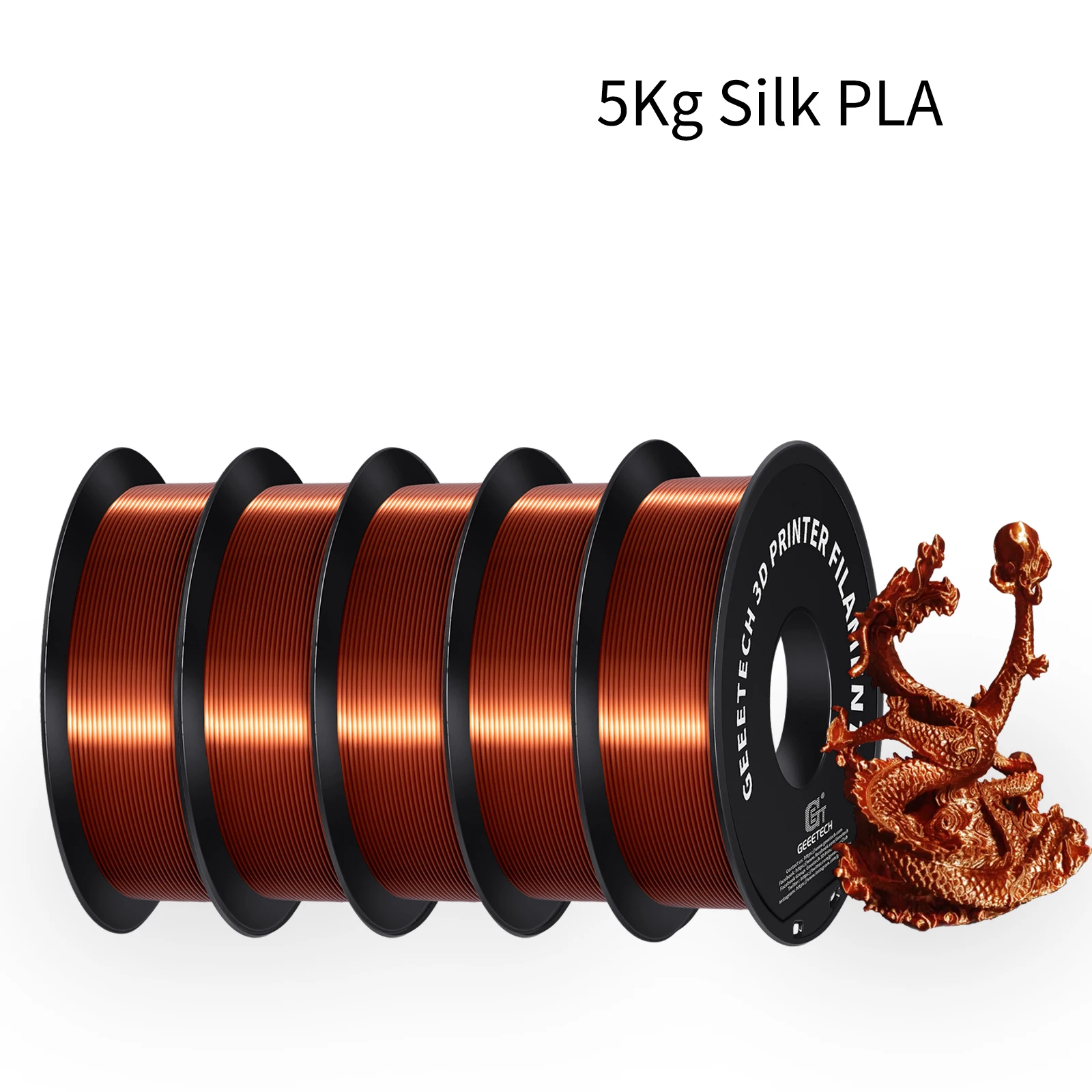 GEEETECH 5Kg 3D Silk PLA Filament 1.75mm Spool Wire For 3D Printer Material, Safety, Vacuum Packaging, Special Color