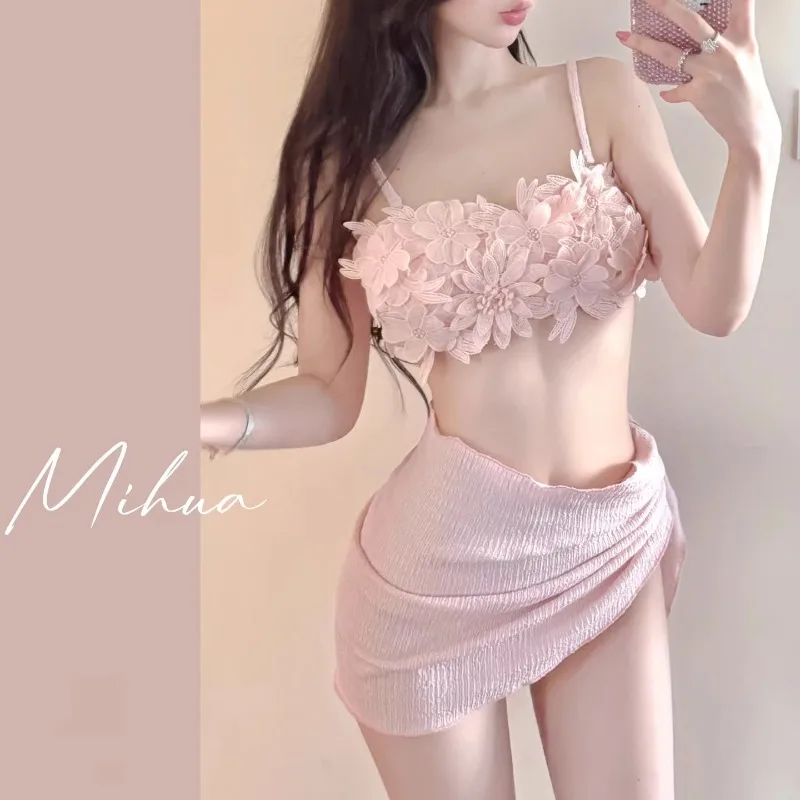 

Элитный и сексуальный купальник Hot Spring, новый высококачественный полиэстеровый комплект из трех предметов для отпуска, акварельная цветовая гамма