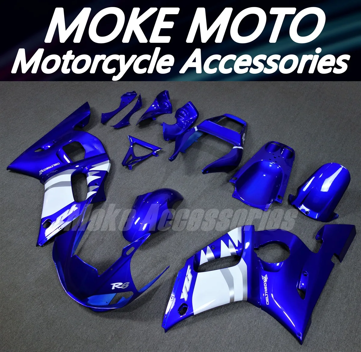 Motorcycle Fairings Kit Fit For Yzf R6 1998 1999 2000 2001 2002 Bodywork Set High Quality ABS Injection NEW Blue White