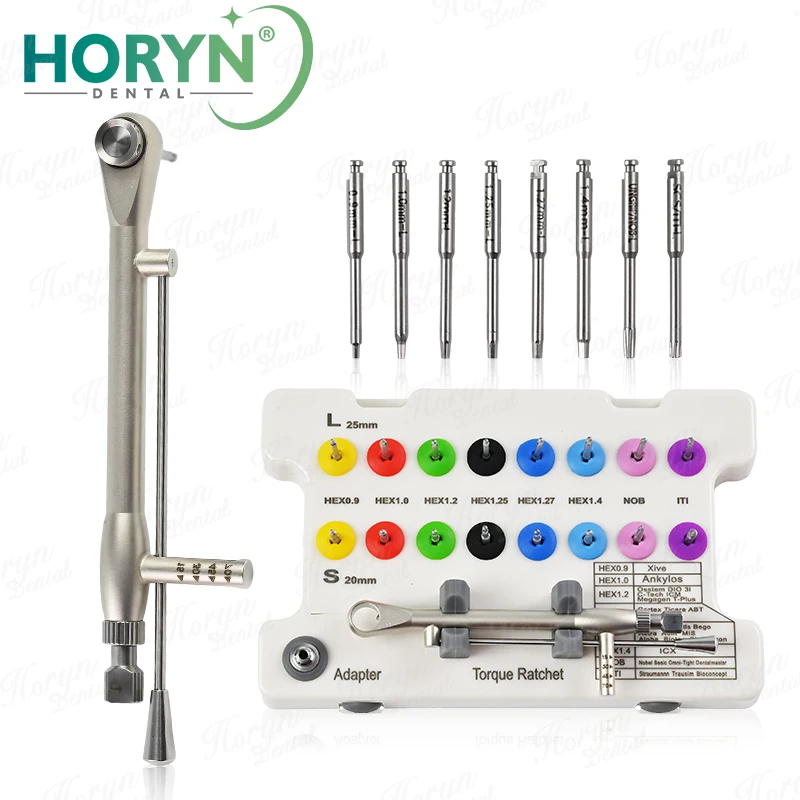 

Horyn Dental Implant Screw Driver Dental Implant Torque Wrench Screwdriver Dentistry Implant Tool 10-70NCM Dentistry Screwdriver