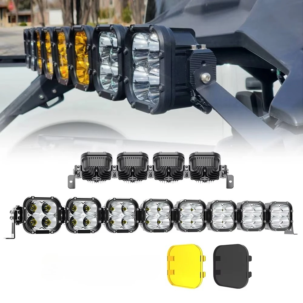 

Внедорожная светодиодная балка Off Road Spot Barra Led 4x4 для UTV, крепление на крышу, модульная, соединяемая, для Polaris RZR Maverick X3, грузовиков