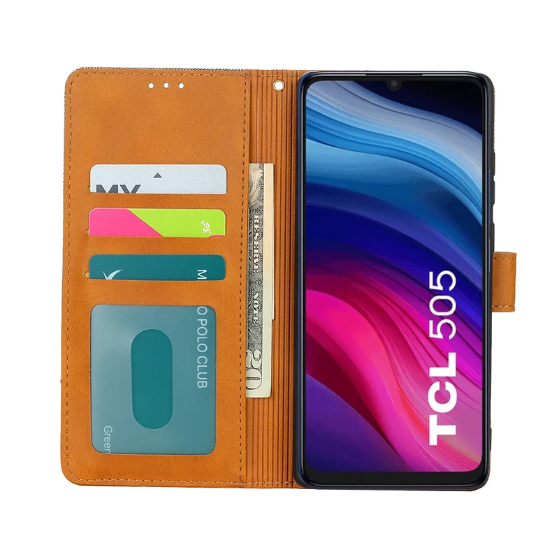 Чехол на TCL 505 T509K T5094 obudowa ochronna skórzane kapy etui z portfelem do Estuches De Celular TCL 505 Funda Coque 6.75\