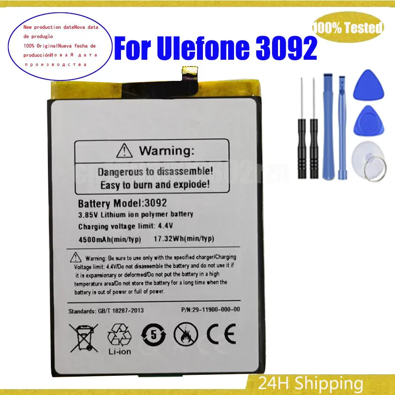 For Ulefone Note 9P 3092 phone battery 4500mah 3.85v batteries Bateria + Tools