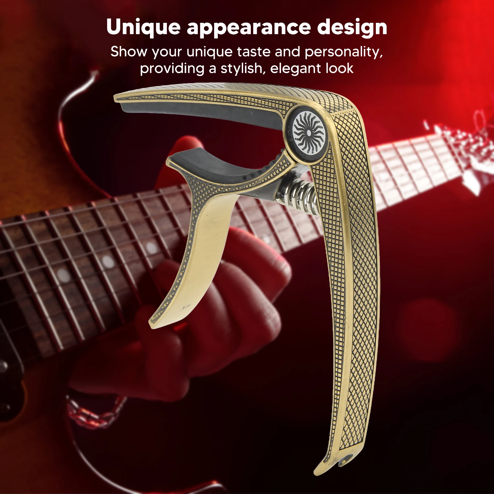 Picture 5: 6 String Acoustic Capo High Strength Metal Universal Durable Easy Using Brand New Portable Electric Guitar Capo for Performance