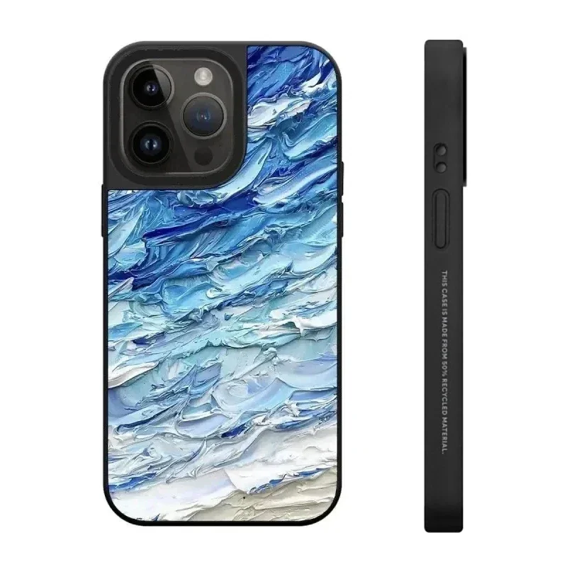 

Mirror Ocean Oil Painting Pattern iPhone 11 12 13 14 15 Pro Max Protective Case