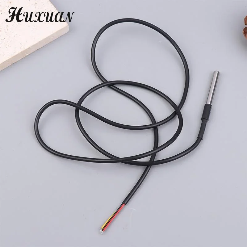 DS18b20 مقاوم للماء مغلف الفولاذ المقاوم للصدأ DS18B20 18B20 مستشعر درجة الحرارة مسبار درجة الحرارة طول الكابل 1 متر لـ Ard