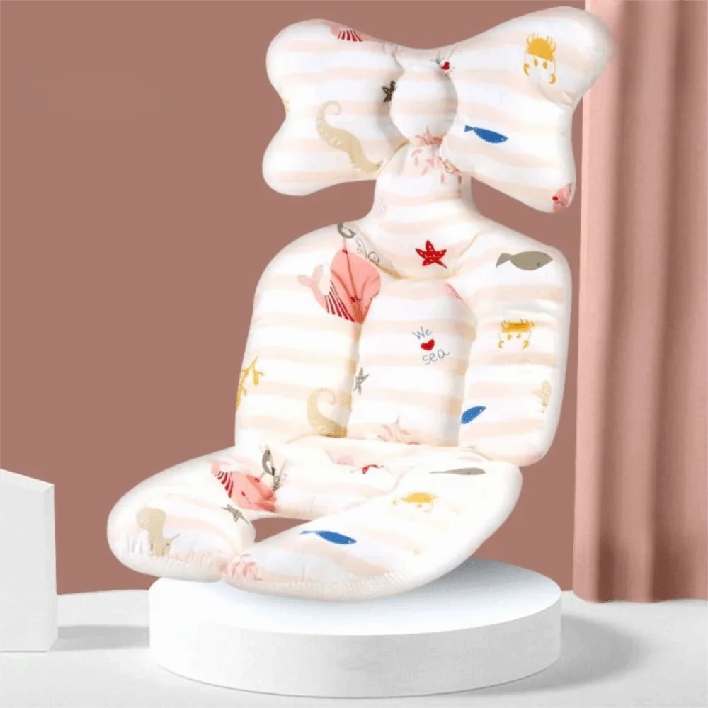 

Soft Baby Stroller Cushion Comfortable Cartoon Printed Baby Pram Seat Mat Car Seat Breathable Dining Chair Cotton Pad