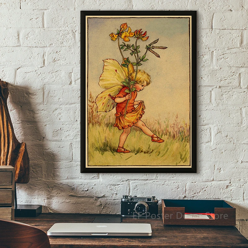 Buy Three Get Four Vintage Flower Fairy Poster Aesthetic Prints Home Room Bar Cafe Art Wall Decor Picture Retro Fairies Painting