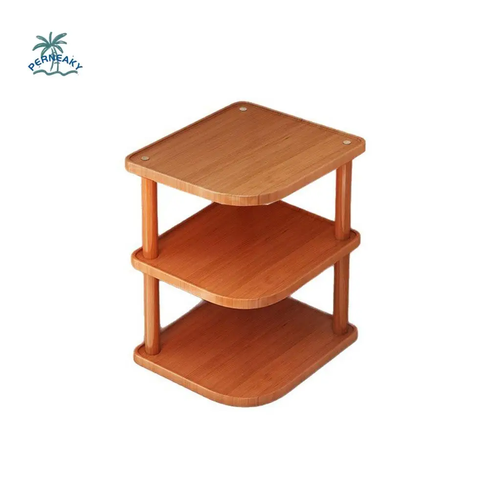 

2/3/4 Tier Desktop Corner Stand Vertical Design Space Saving Corner Storage Rack Stackable Multipurpose Countertop Organizer