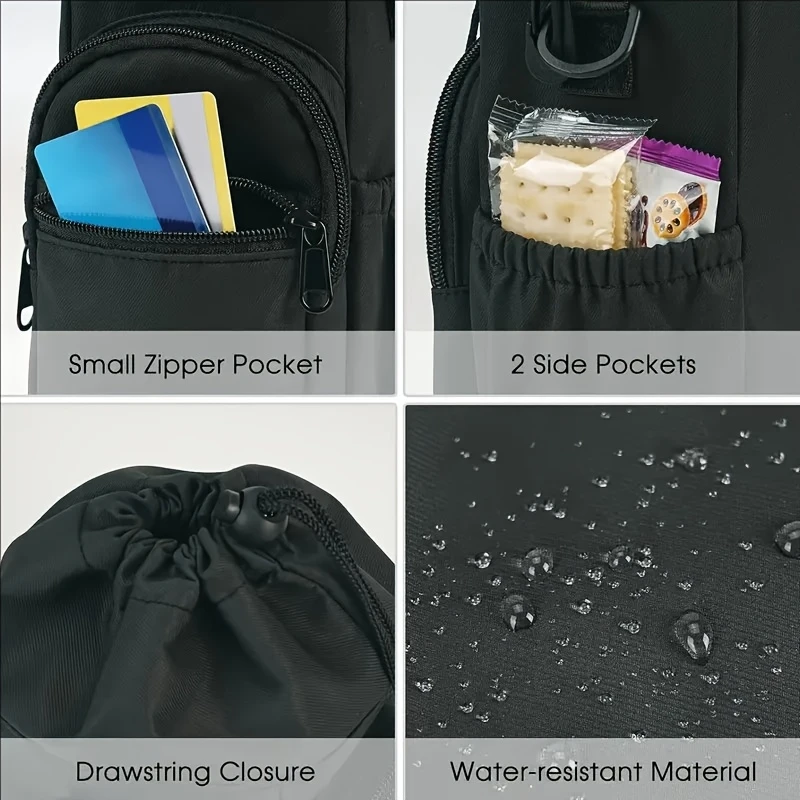 Portable Water Bottle Bag with Adjustable Strap Thermal Mugs Insulated Protective Cover Phone Pocket Outdoor Sports Travel Bag view 5
