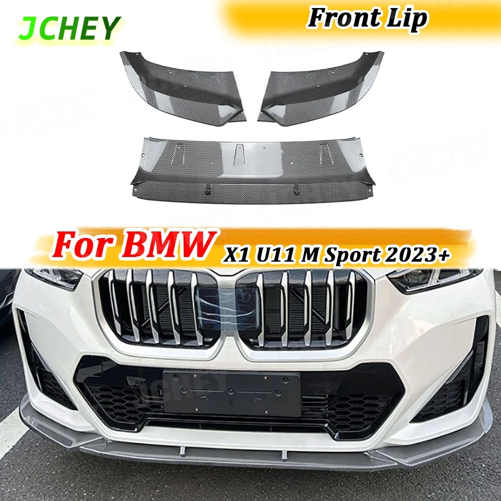 

JCHEY Front Bumper Lip Chin Spoiler for BMW X1 U11 M Sport 2023+ ABS Gloss Black Front Bumper Extension Body kits