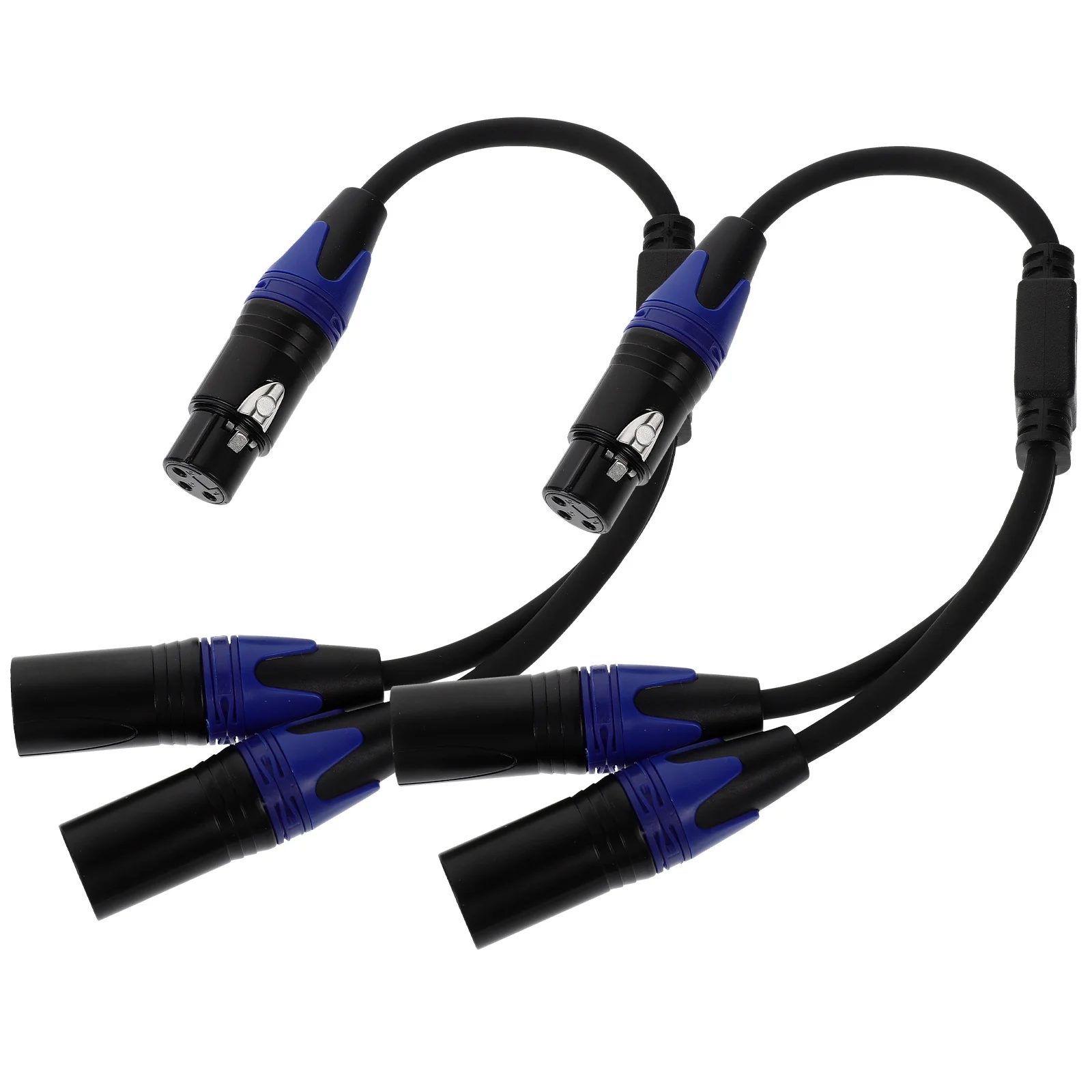 

2Pcs Xlr Audio Cable Splitter 1 Male to 2 Female Dual Xlr Mic Cord 3 Pin Microphone Wire Recording Equipment Connector