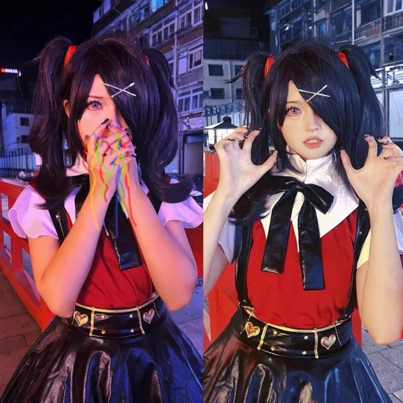 

Game Rain Ame Cosplay Costume Red Top Black Skirt JK School Uniform Japanese-style Dress Role Play Outfit for Women