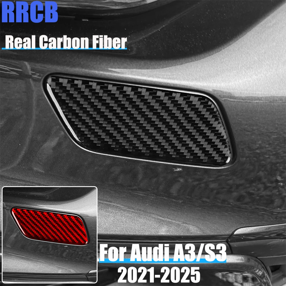 

Real Carbon Fiber Car Accessories Front Bumper Trim Decorative Soft Cover Sticker For Audi A3 S3 8Y 2021 2022 2023 2024 2025