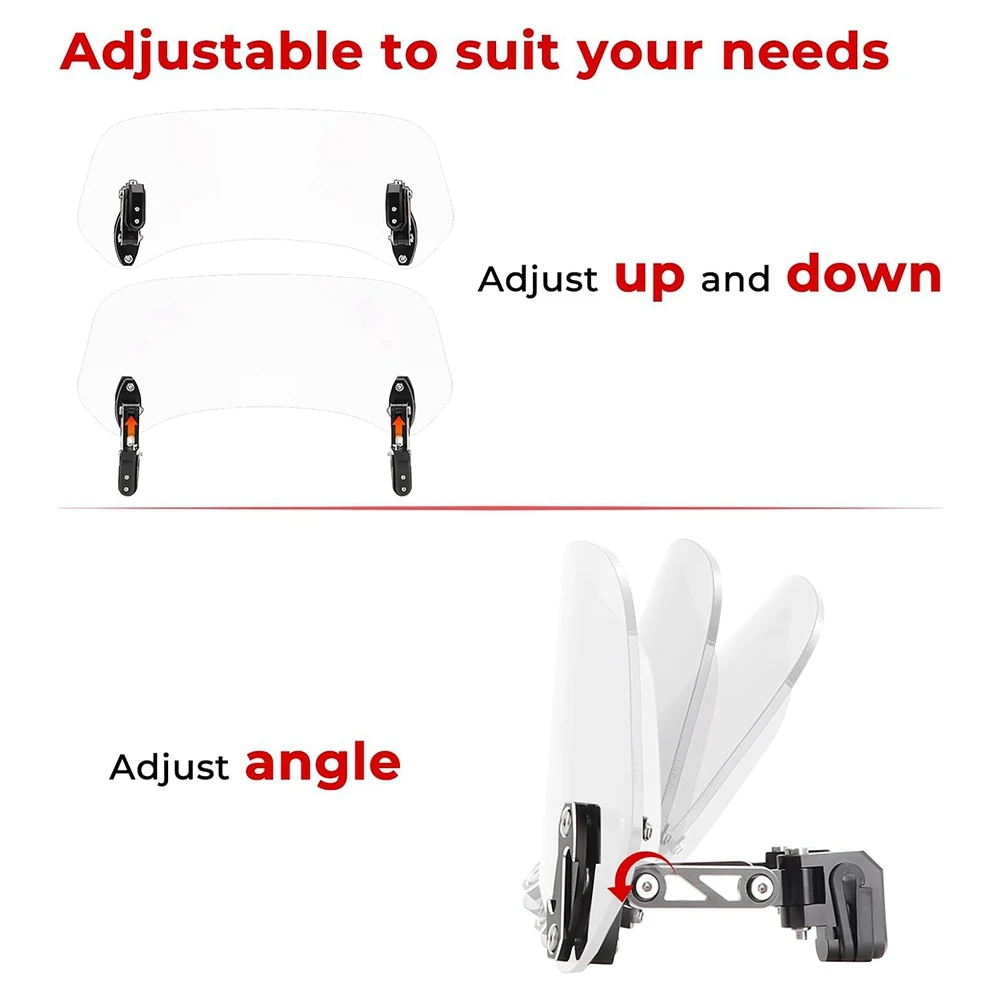 

Universal Adjustable Motorcycle Windshield Extension For Honda Kawasaki Motorbike Wind Deflector