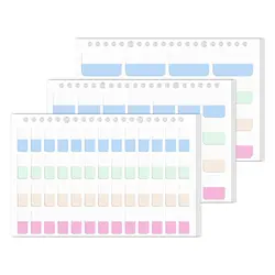 PET Soft Colors Notes Flags Tabs, Transparent Writable Page Markers, Office & School Study Supplies