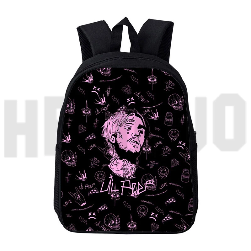 Tas punggung 3D Lil Peep populer untuk ransel wanita untuk siswa remaja tas sekolah bepergian pria mode tas sekolah 16 inci Rapper Lil Peep