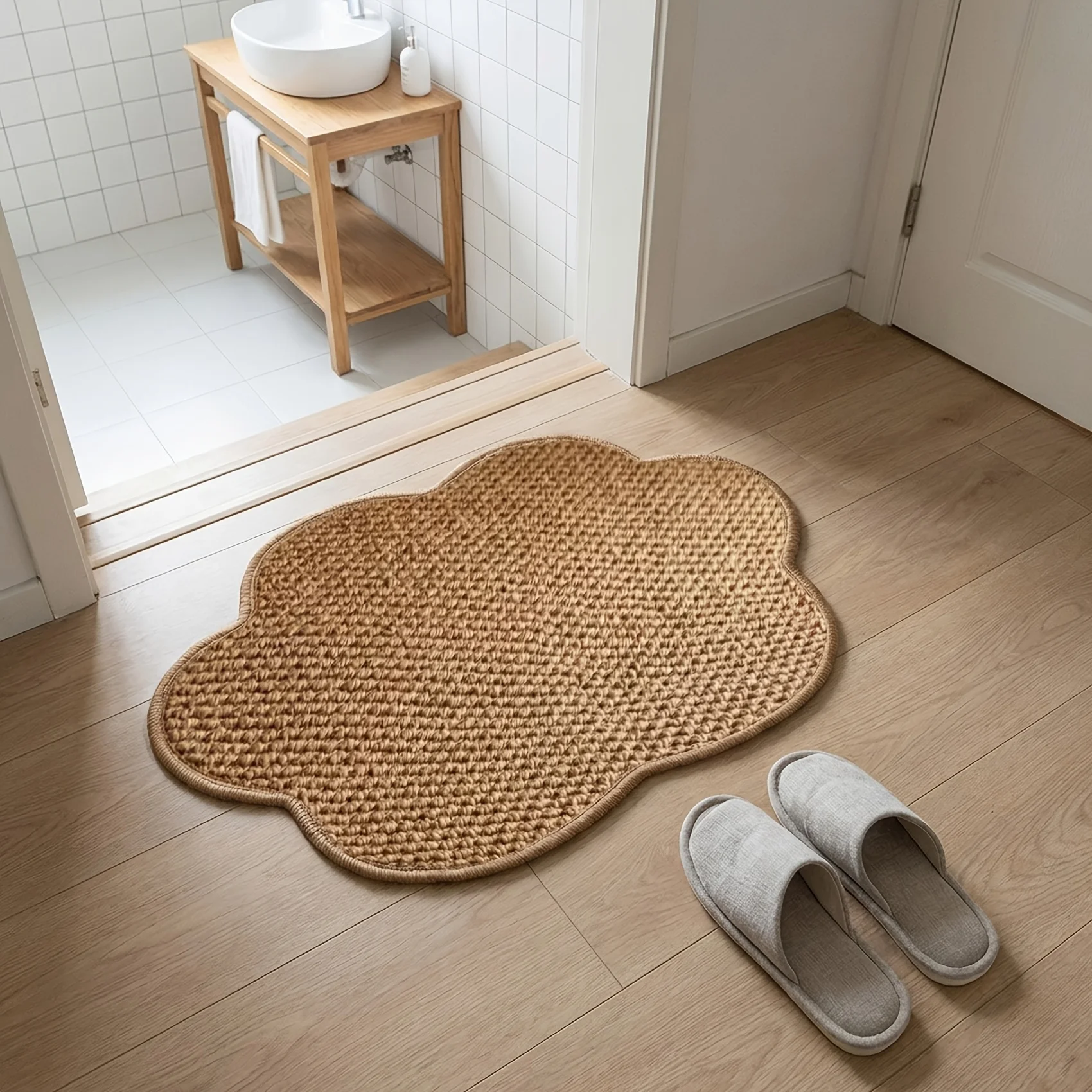 Door Mat Outdoor/indoor Rugs Faux Jute Doormat Super anti-slip washable suitable for use at bathroom and toilet doorways Rug