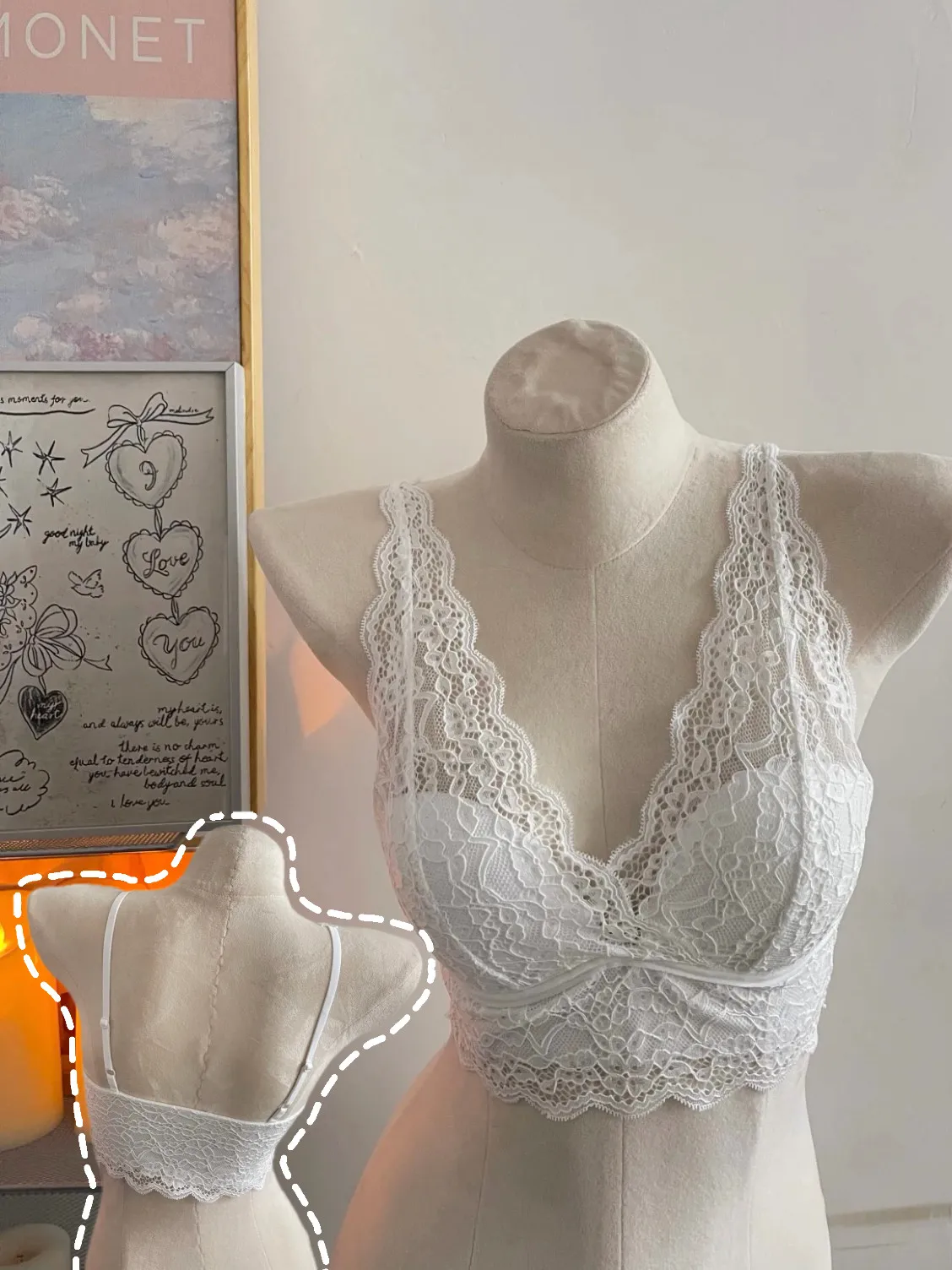 Sexy Backless Lace Camisole Inner Wear, Gathered for Small Breasts, Wireless Beauty Back Bra, Women's Layered Tank Top Style Bra
