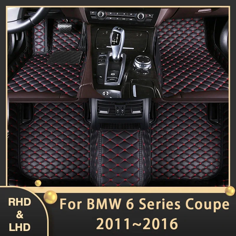 

Car Floor Mats For BMW 6 Series Coupe 2011~2016 Custom Auto Foot Pads Leather Carpet Interior Accessories 2012 2013 2014 2015