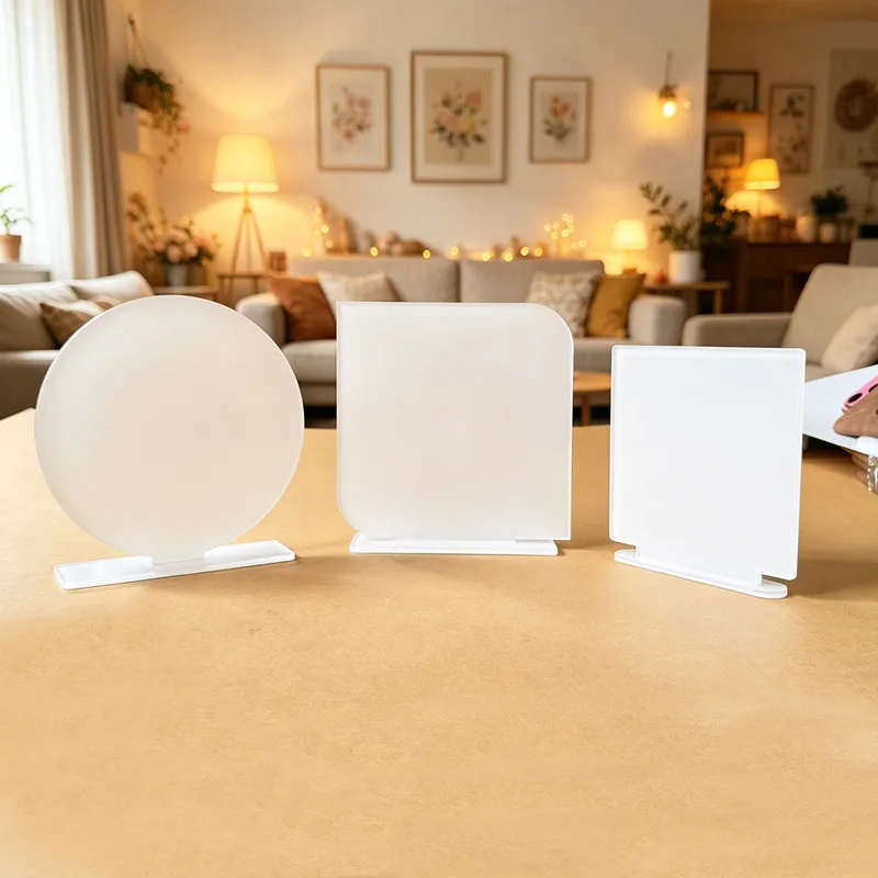 5 sets Sublimation Blanks Acrylic Display Photo Frames With Base for DIY Design Office Store Restaurants Wedding Party Grad