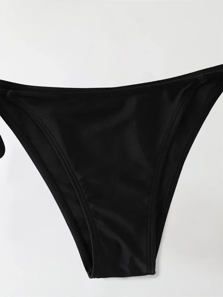 2 unid/set 2024 traje de baño Sexy de moda para mujer, conjunto de Bikinis, traje de baño triangular, ropa de playa con cordón, trajes de baño de una pieza, bikini brasileño