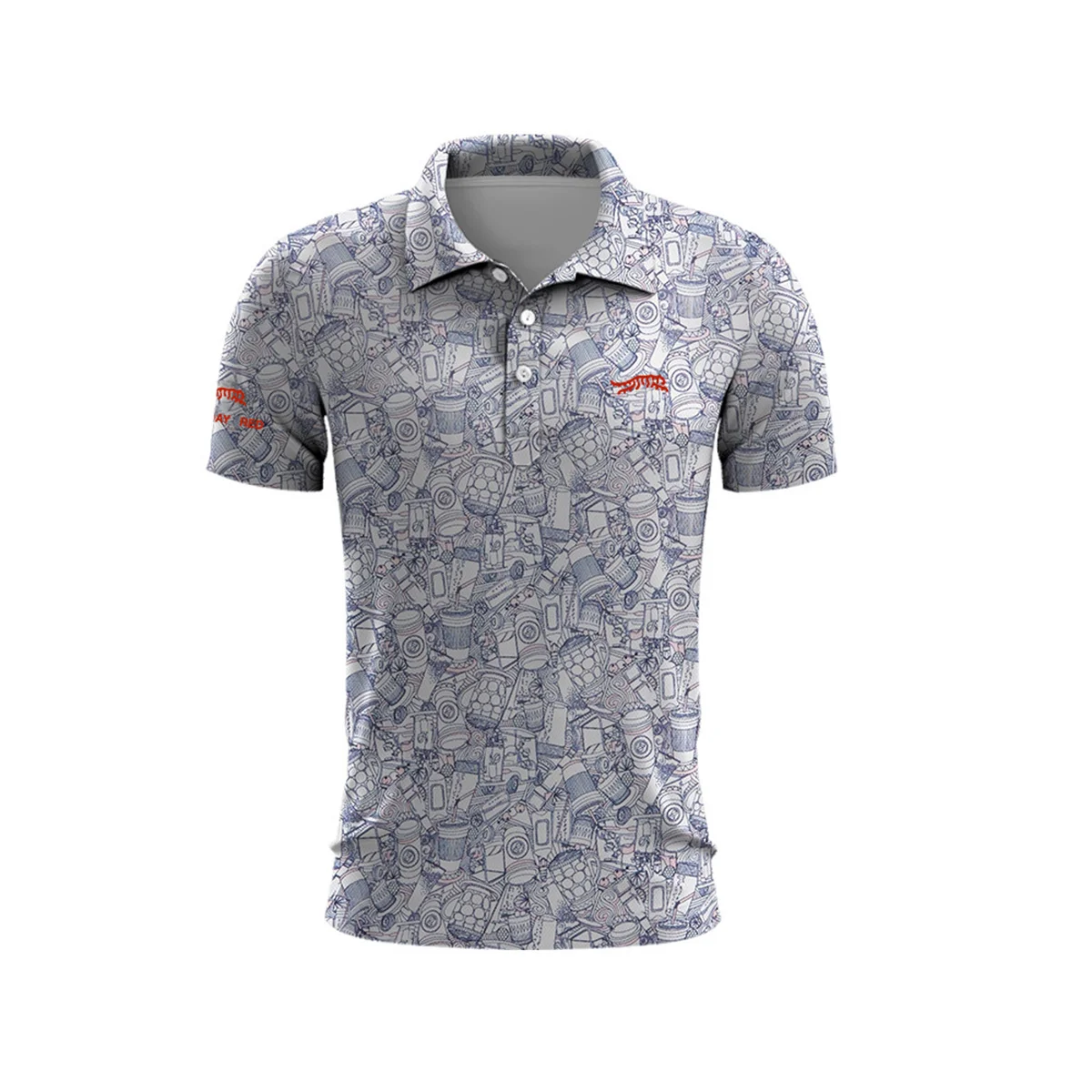 Golf Random Pattern Men\'s Summer Golf T-Shirt Top Quick Dry Golf Club Button Up T-Shirt Polo Shirt y2k Clothing Lapel Hot Sale