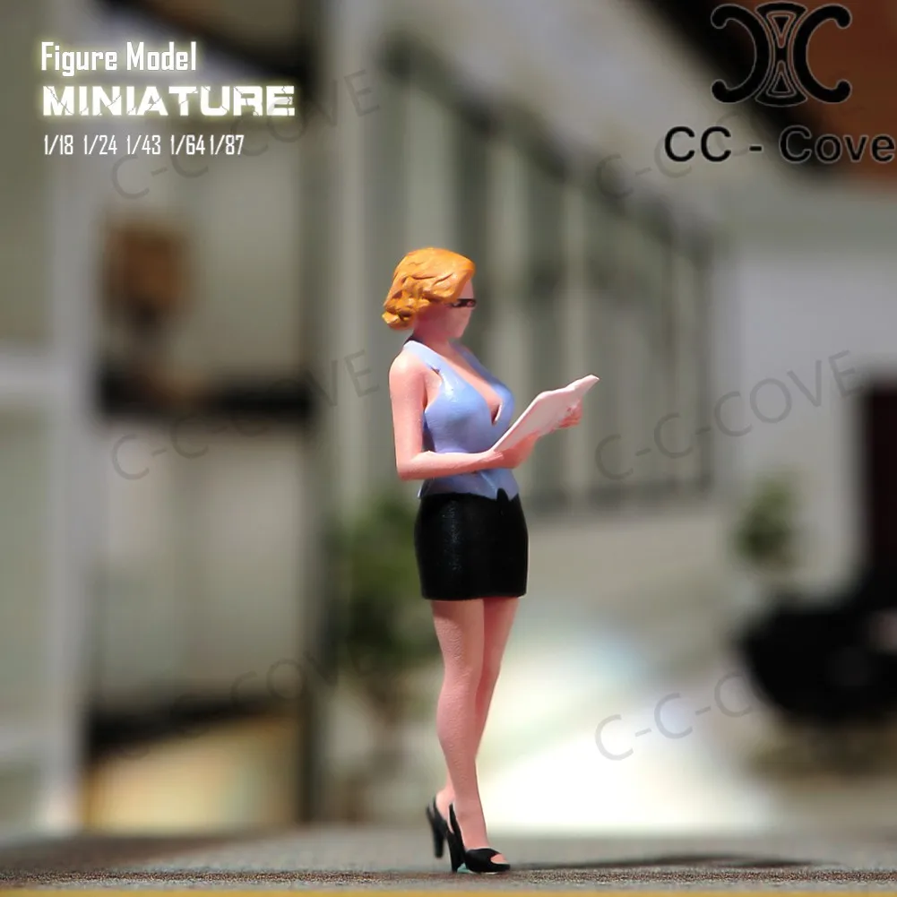 

Painted Miniatures 1/18 1/24 1/43 1/64 1/87 Young Blonde Female Teacher Unpainted Figure Model Toys View Decoration