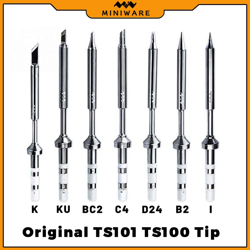 Original TS100 TS101 Soldering Iron Tip Replacement Tool Set I B2 BC2 C4 D24 K Ku for TS100 and TS101 Soldering Iron