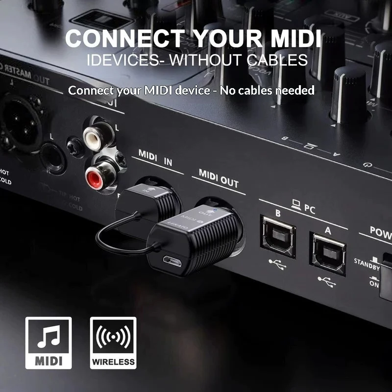 Mvave Wireless Midi Transceiver Bluetooth 5 Pin Midi Adapter For Electronic Wind Instrument Piano Sound Module