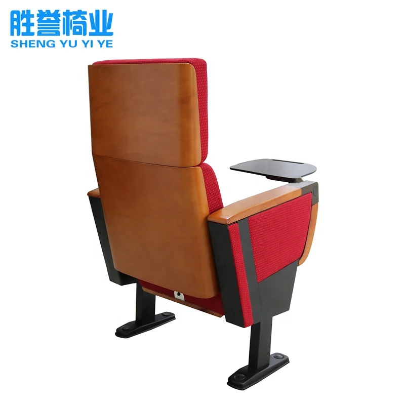 Wooden Standard Seat Size Theater Audience Seating Lecture Hall Auditorium Chair with Writing Pad  Cheap Price Folding Chair