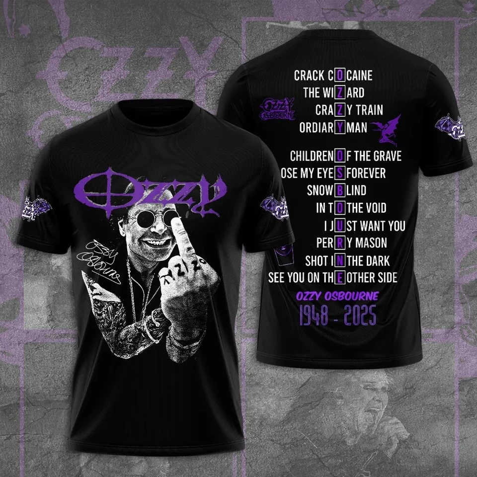 New Ozzy Osbourne Rock Band 3D Print T-Shirts Men Women Round Neck