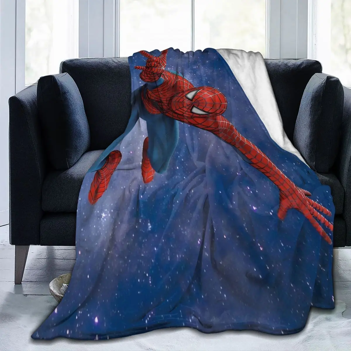 Spider Man Comic Blanket Miękki nowatorski pluszowy koc dla dziewczynek Chłopcy Wystrój domu Flanelowa narzuta na łóżko