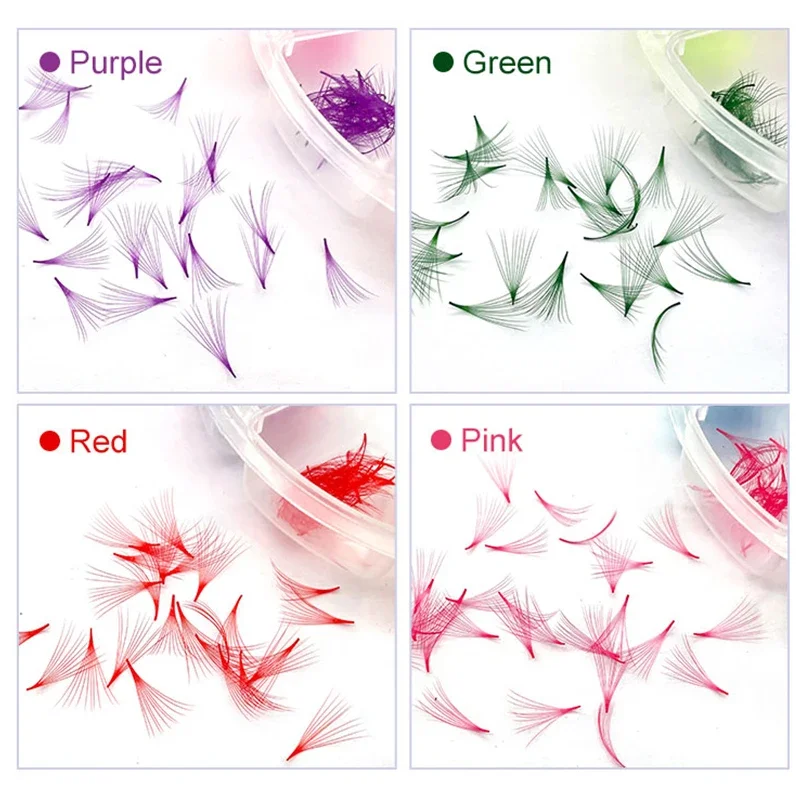 10D Stylish Premade Colored Fake Eyelashes, Mixed D Curl Fan Design, Handcrafted Pointed Tips, Premade Loose Structure