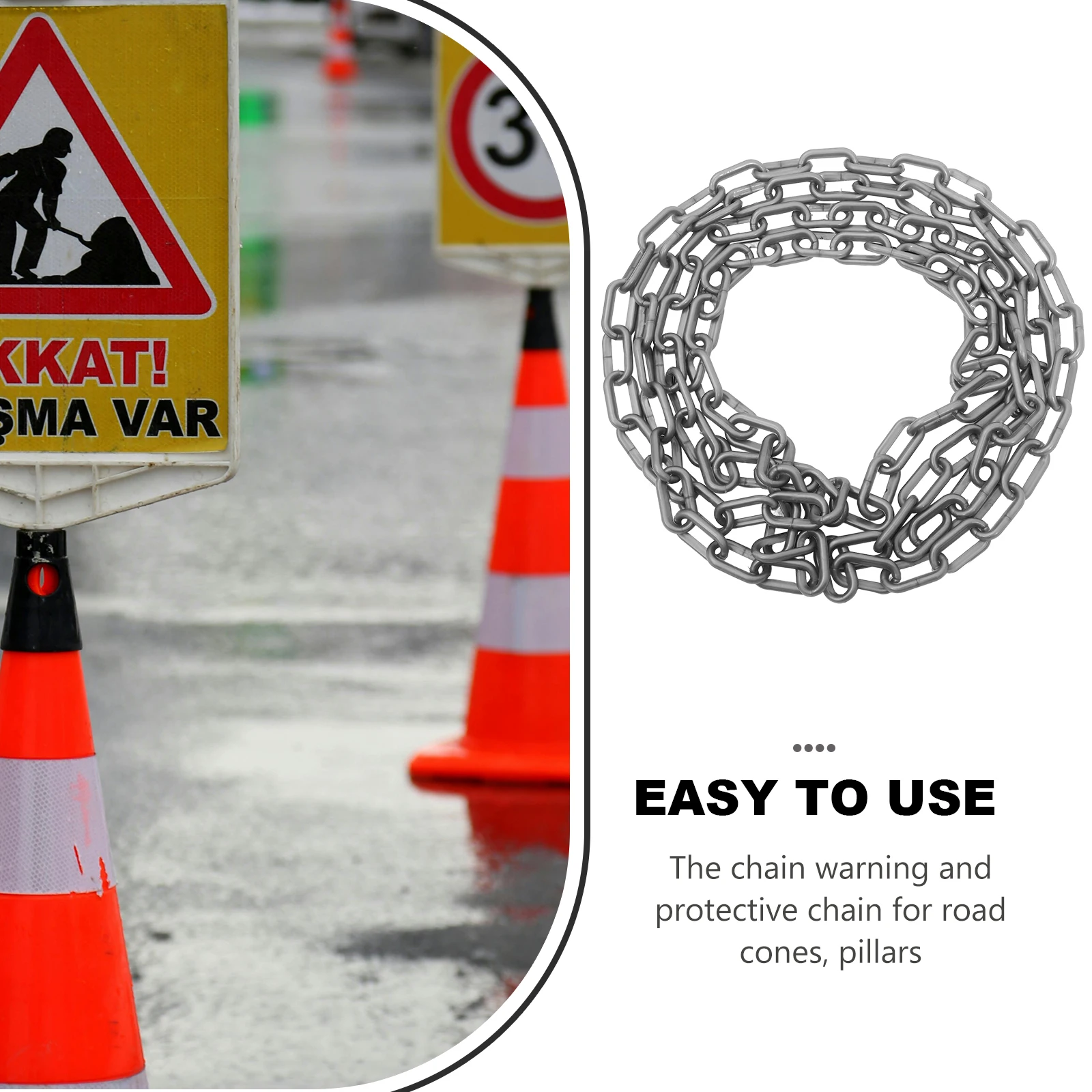 Plastic Safety Chain for Crowd Control Lightweight Barrier Chain Warning Protection Traffic Guidance Parking Lot