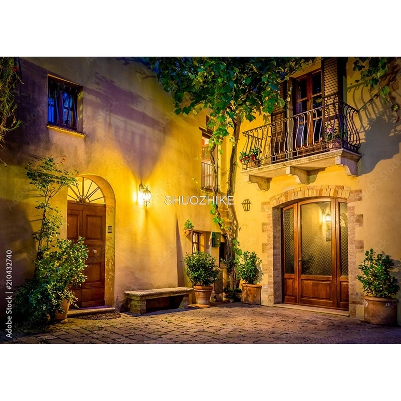 SHUOZHIKE-Cenários De Fotografia Vintage, Paisagens Europeias Street View, Adereços, Fundos De Foto De Casamento, Estúdio, 211229, JJD-03