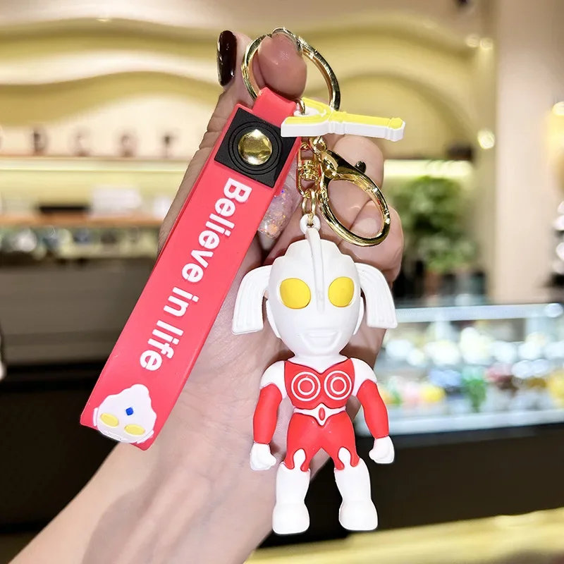 Nieuwe Cartoon Hanger Schattige Ultraman Sleutelhangers Lederen Tas Auto Plastic Zacht Rubber Pop Sleutelhanger Accessoires Sieraden Kind Geschenken