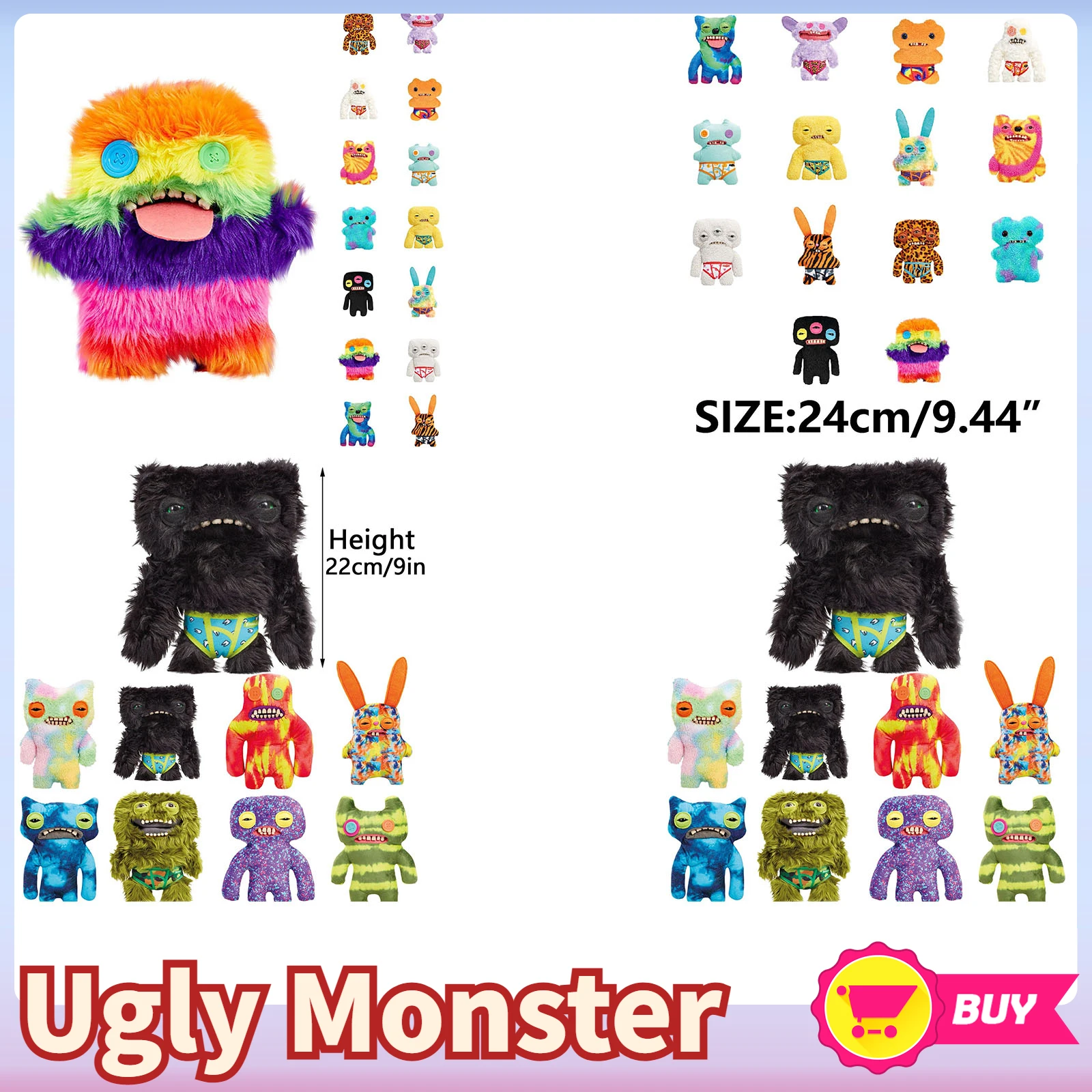 1Pcs Fuggler Funny Ugly Monster Laboratory Misfits Edition Plush Doll Rabbit Doll Classic Budgie Bucktooth Doll Birthday Gift